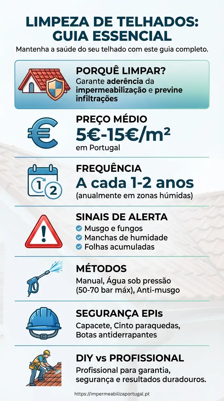 Infográfico: Limpeza de Telhados — Guia Essencial