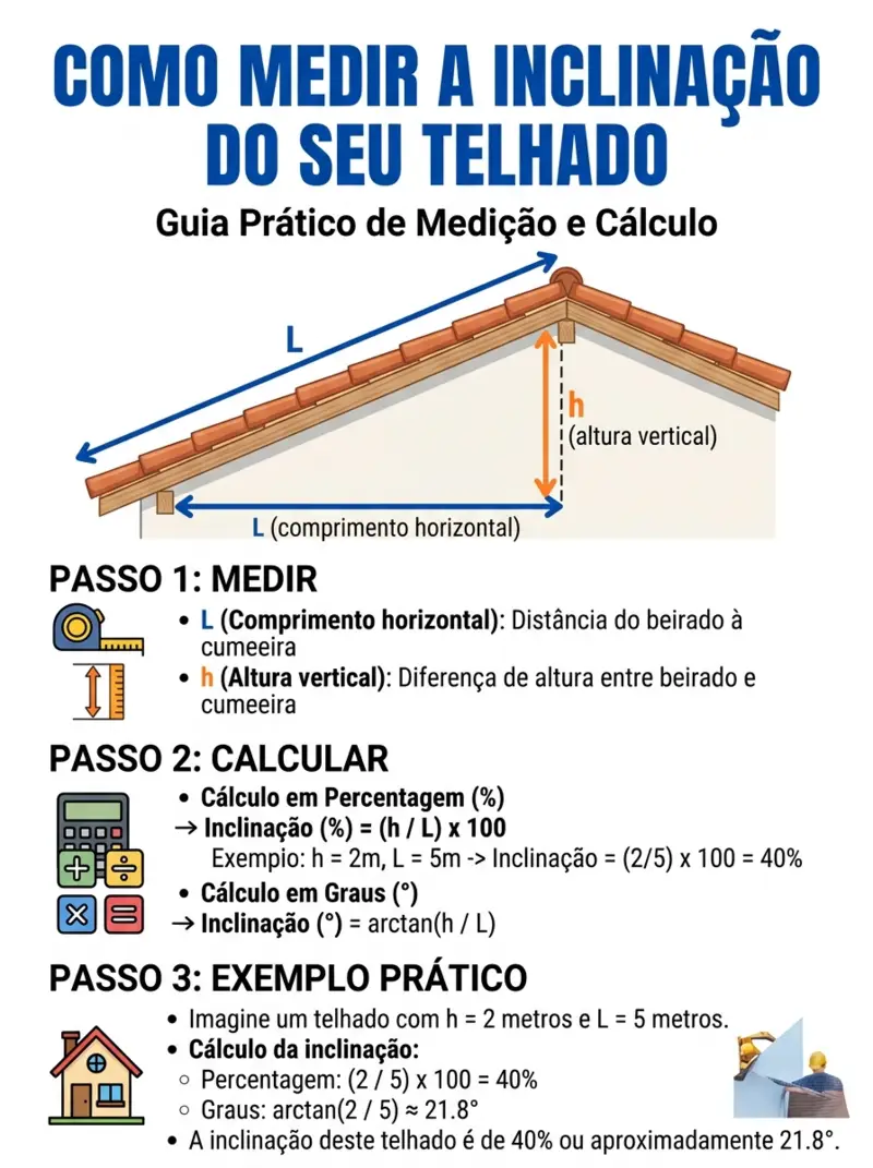 Infográfico: como medir a inclinação do seu telhado