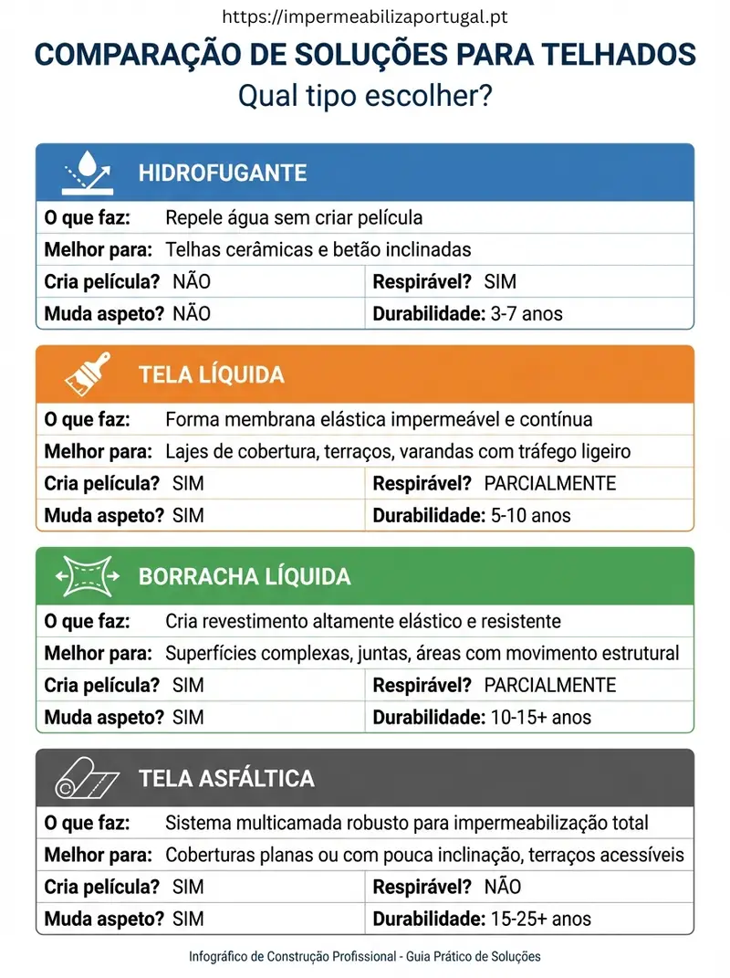 Infográfico: Hidrofugante vs outros produtos para telhado