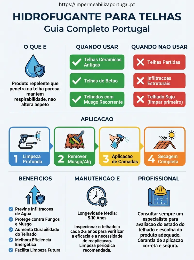 Infográfico: Hidrofugante para telhas – quando usar e como funciona