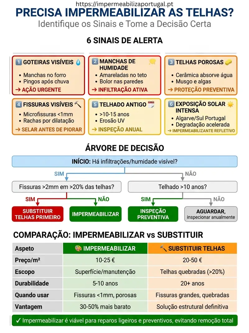Infográfico: precisa de impermeabilizar telhas? Identifique sinais e tome a decisão certa
