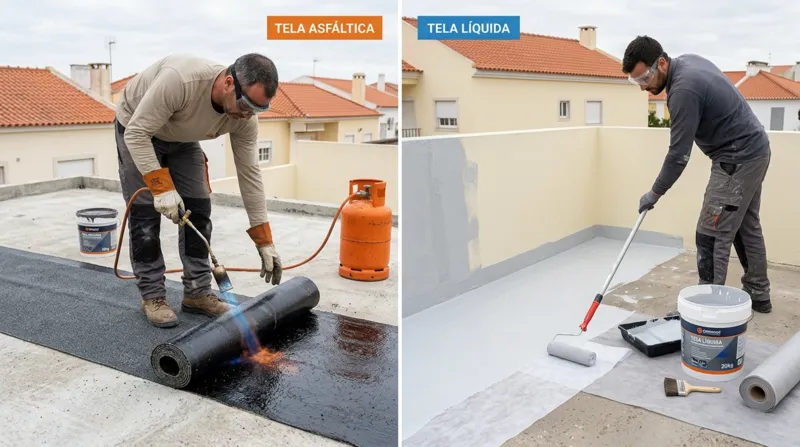 Tela asfáltica ou tela líquida: comparação entre sistemas de impermeabilização